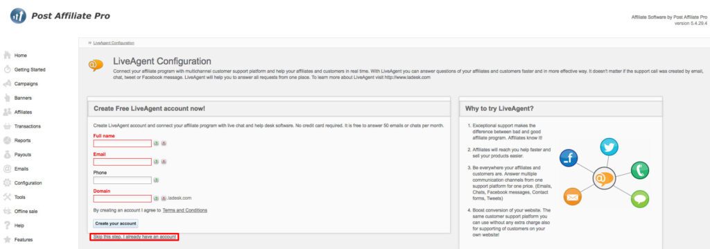 Dov’è la chiave API? - App - Uploads - 2019 - 09 - Liveagent Post Affiliate Pro3.jpg