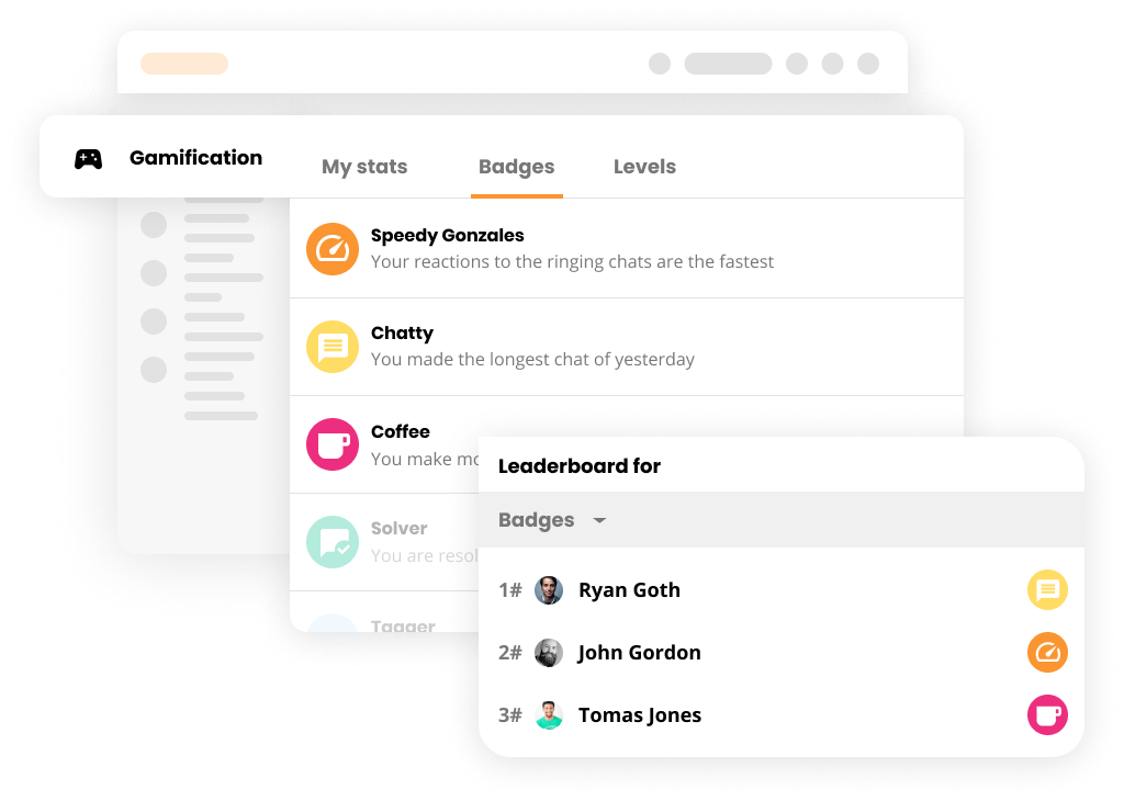 Gamification leaderboard for Badges in Help desk software - LiveAgent