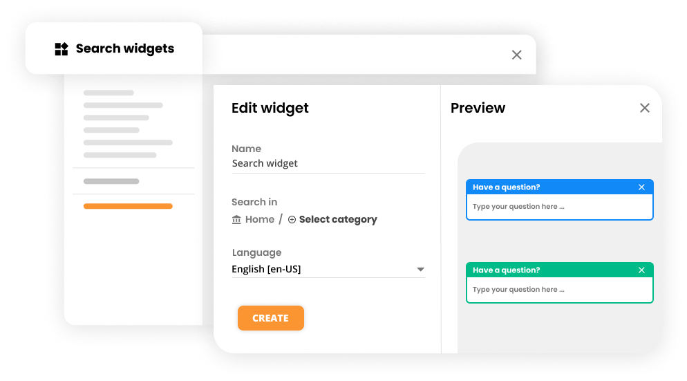 Search widgets feature in LiveAgent knowledge base software
