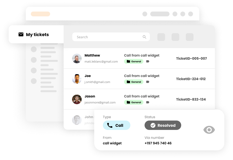 Función de gestión de tickets en el software de soporte - LiveAgent