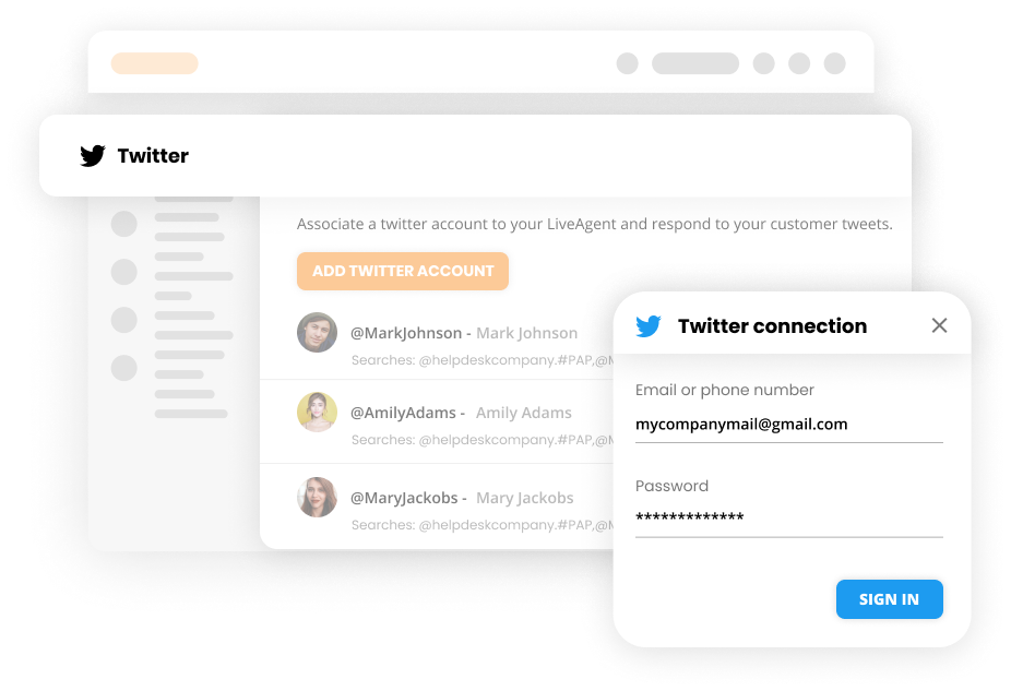 Connect Twitter with Help desk software - LiveAgent