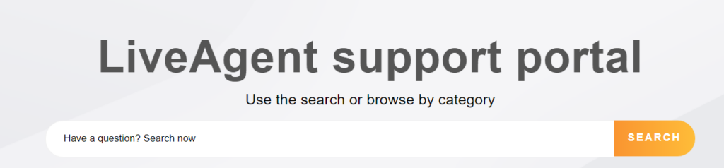 LiveAgent's suport portal search bar