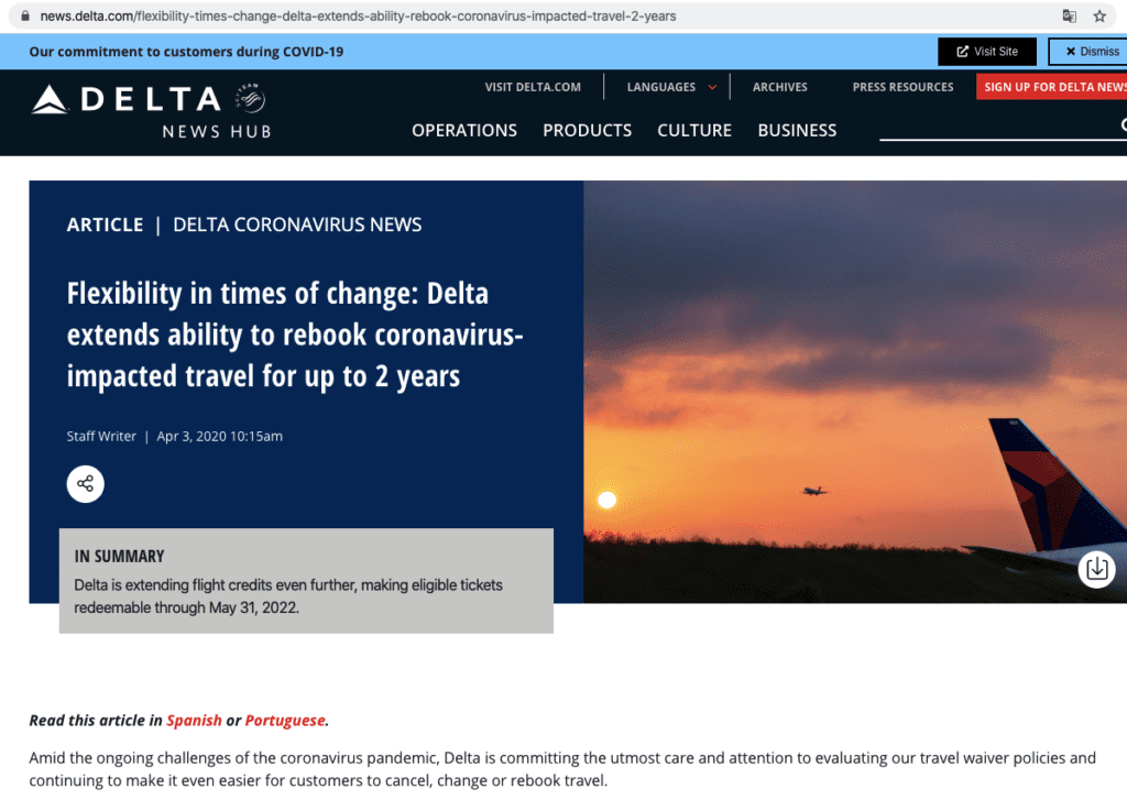Adelta Covid announcement