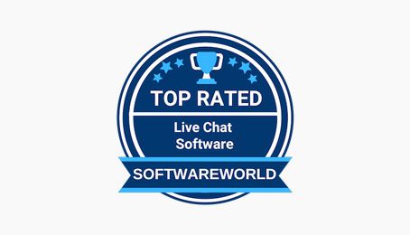 LiveAgent softwareworld top rated live chat badge
