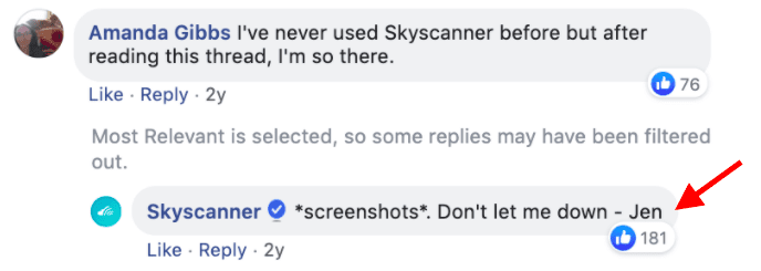 Skyscanner Jen followup
