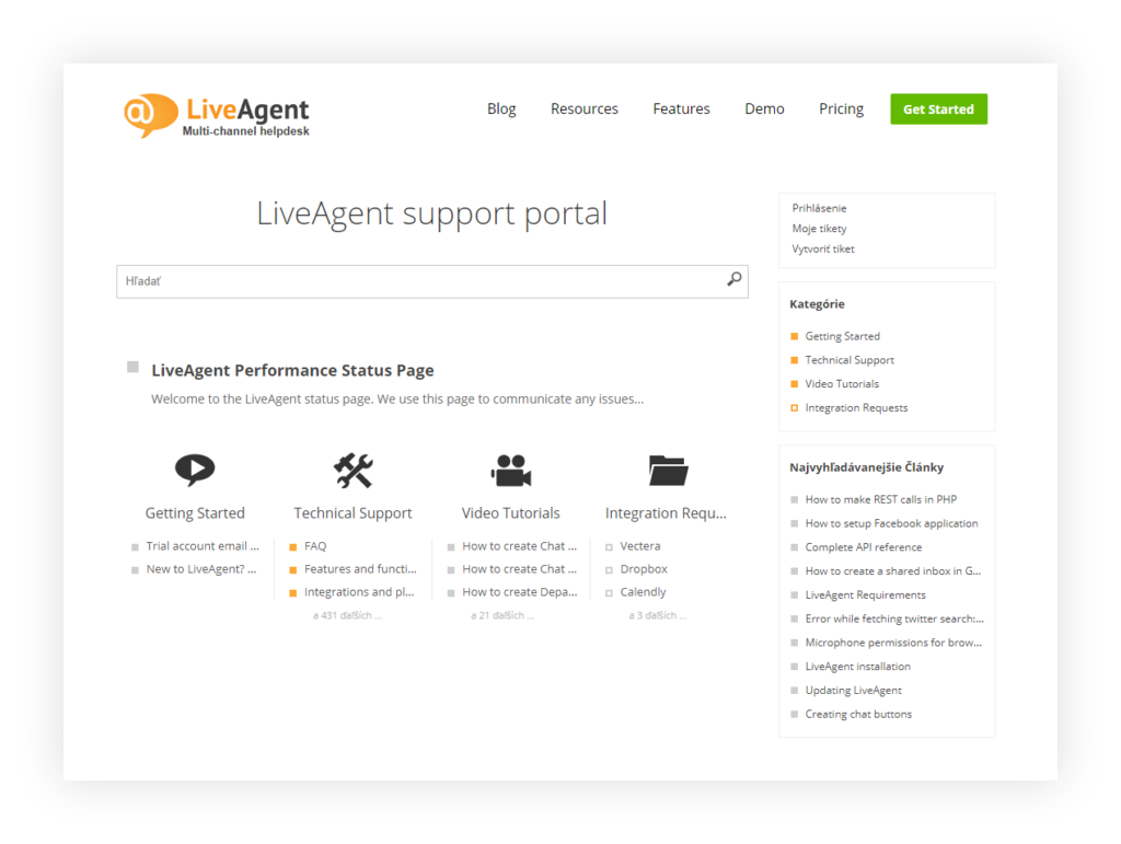 Portal del Cliente por LiveAgent