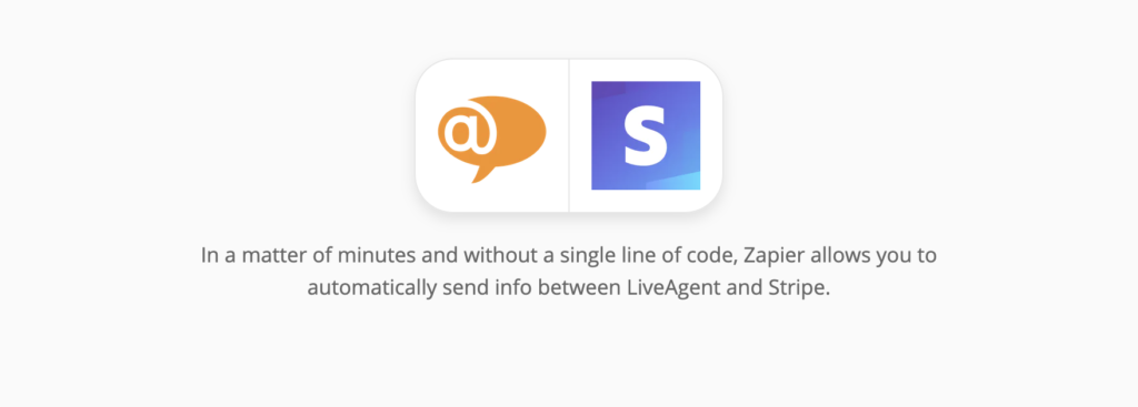 LiveAgent and Stripe integration page on Zapier