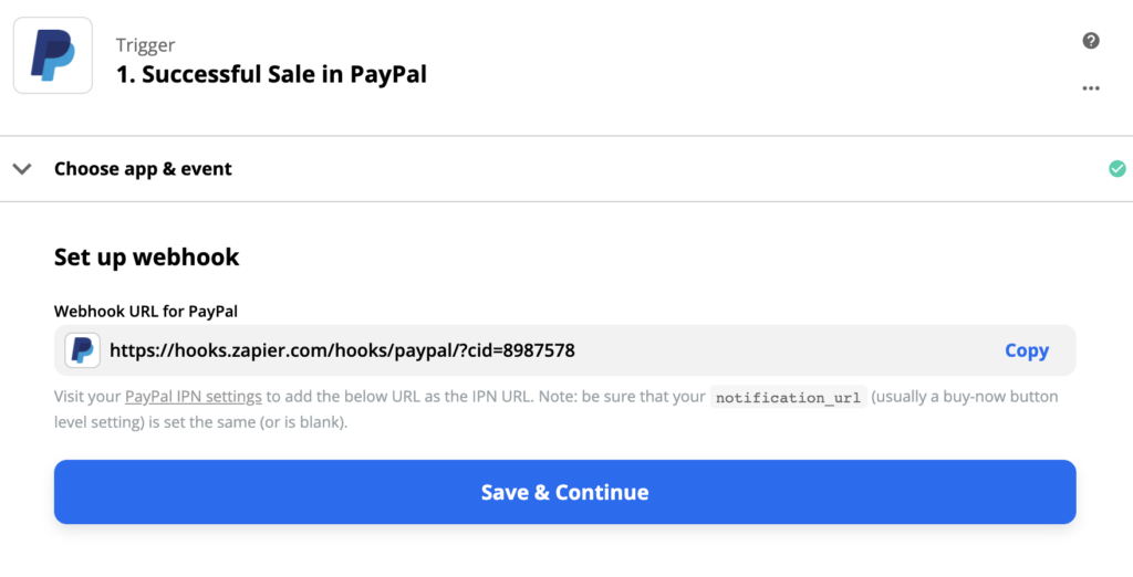 Konfiguracija PayPal okidača s postavkom webhook-a