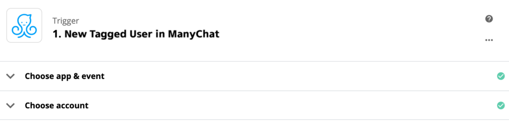 ManyChat vzpostavitev sprožilcev na Zapier