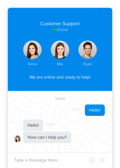 Chaport live chat session with customer