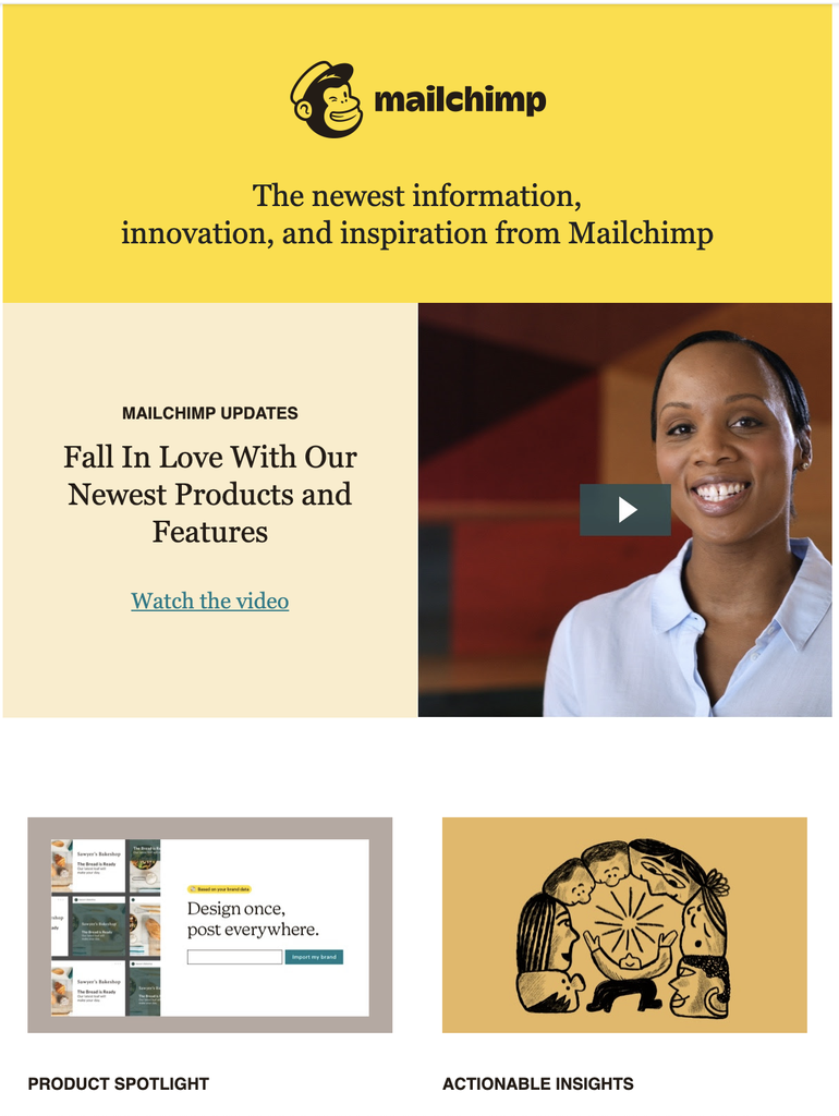 Mailchimp new blog post template