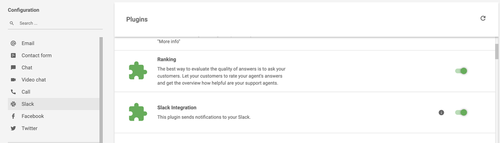 Integrazione Active Slack nella sezione plugin di LiveAgent