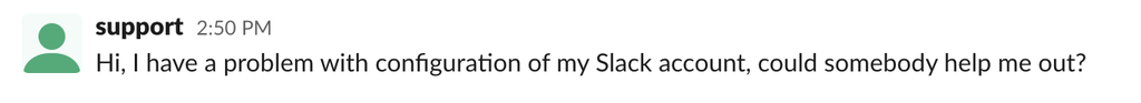 Bandymo pranešimas "Slack"