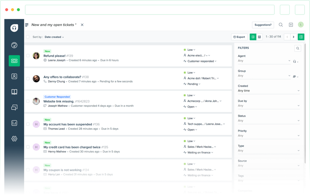 Ανοιχτές καρτέλες στο FreshDesk