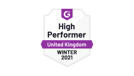 Badge for LiveAgent being a high performer in help desk software in UK