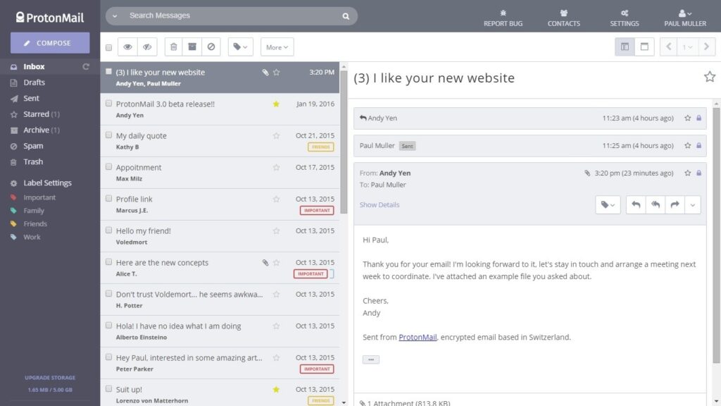 Protonmail email alternative