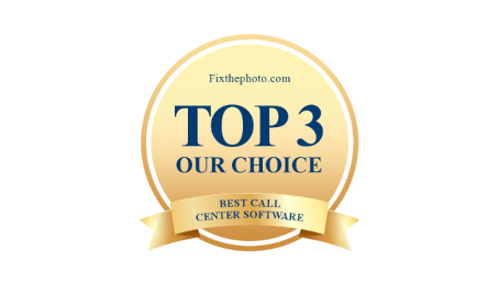 golden badge for the best call center software on fixthephoto