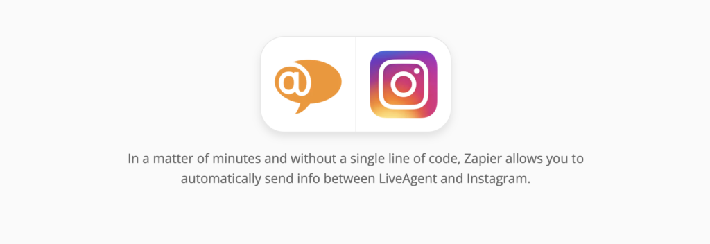 Page des intégrations LiveAgent et Instagram sur Zapier