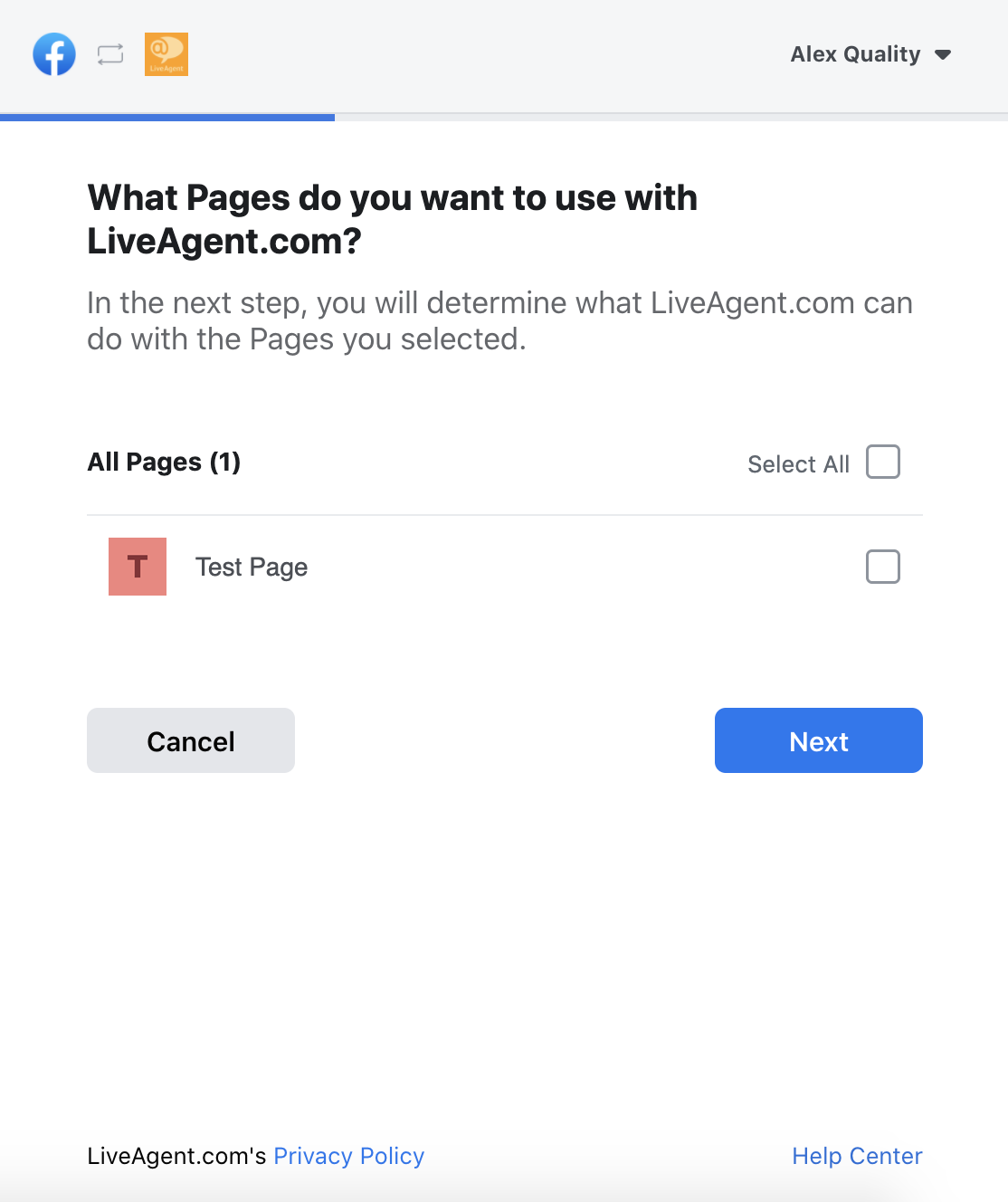 how to talk to live agent on facebook