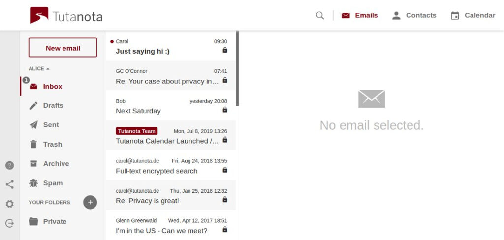 Tutanota email alternative