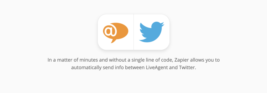 صفحة تكامل LiveAgent وتويتر على Zapier