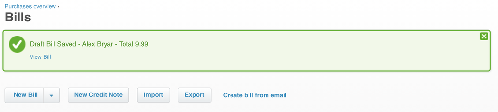 Une nouvelle facture ajoutée à Xero pour le test d'intégration de LiveAgent