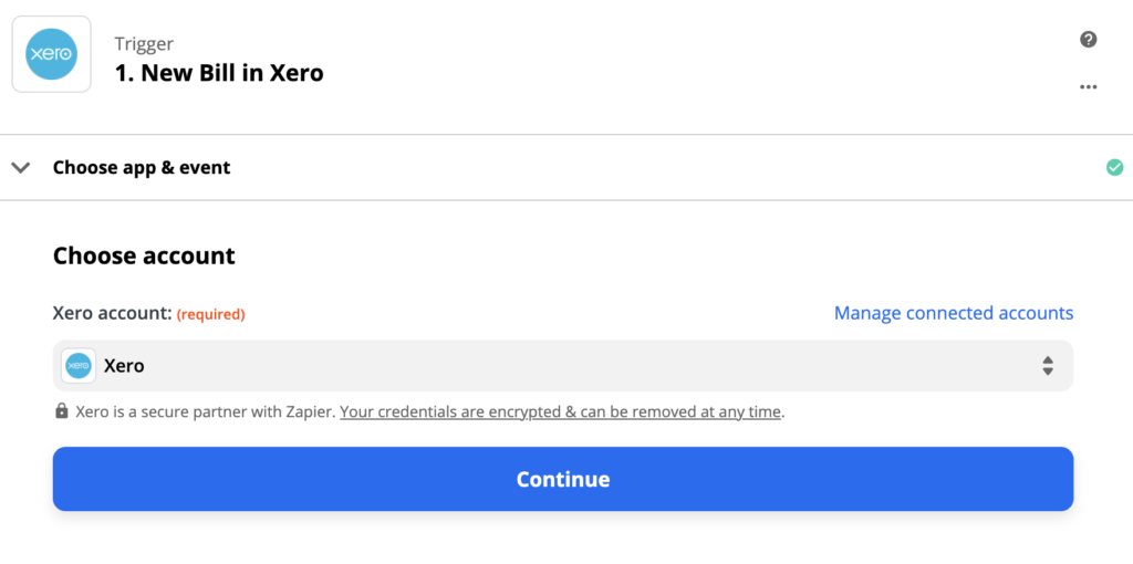 Options de configuration des déclencheurs Xero sur Zapier