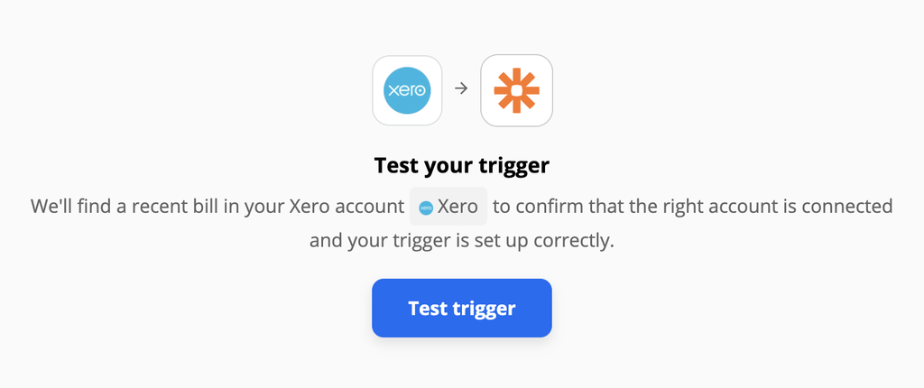 Test du déclencheur Xero dans les intégrations Zapier
