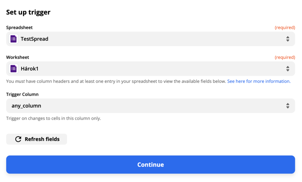 Google Formsi käivitaja seadistamine koos täidetud väljadega