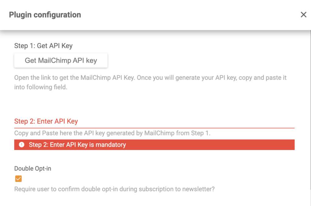 Configurazione e impostazione del plugin Mailchimp