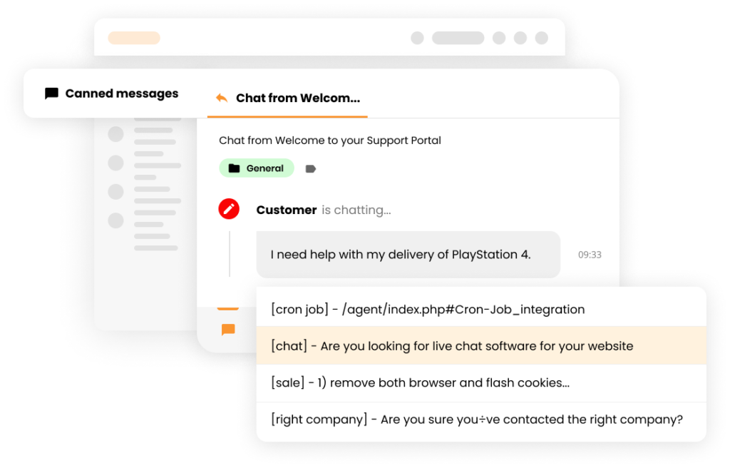 Canned messages feature in Live chat software - LiveAgent