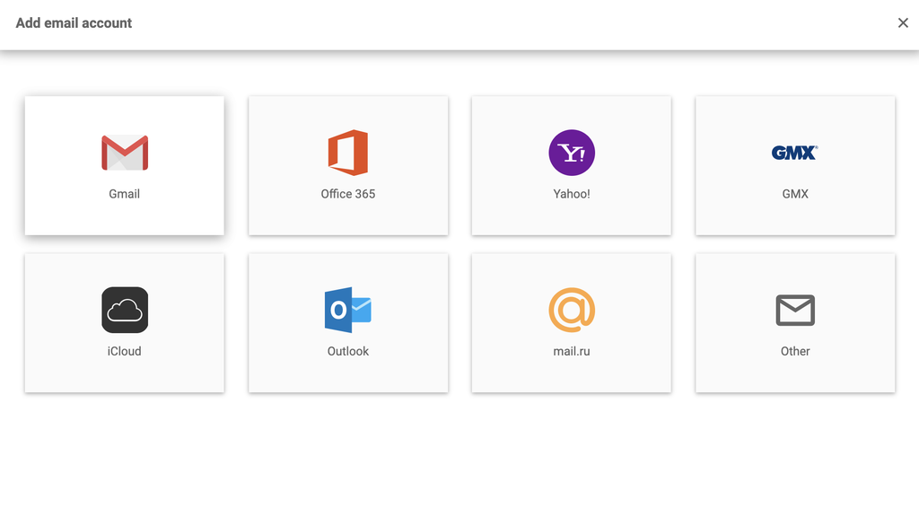 Chọn Gmail như một tài khoản email mới