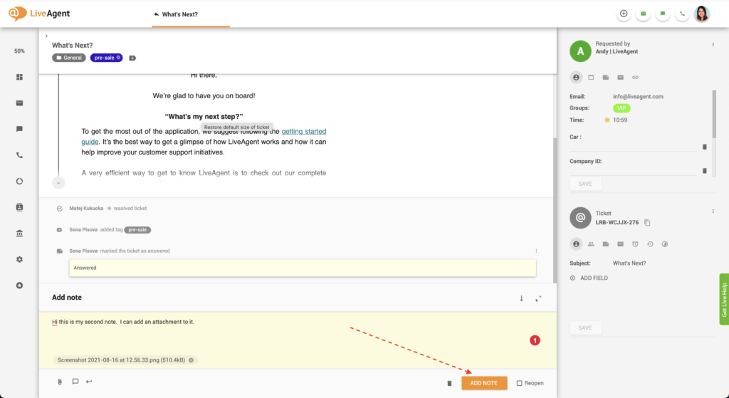 help desk beskeder
