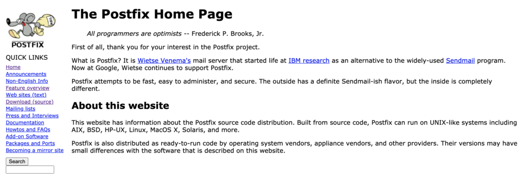 Site internet de Postfix avec explication de Postfix