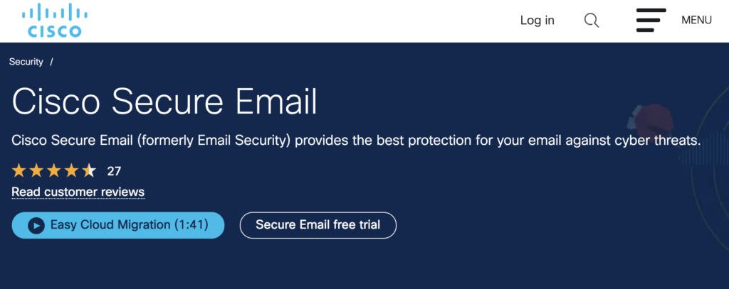 Site web de Cisco Secure Email