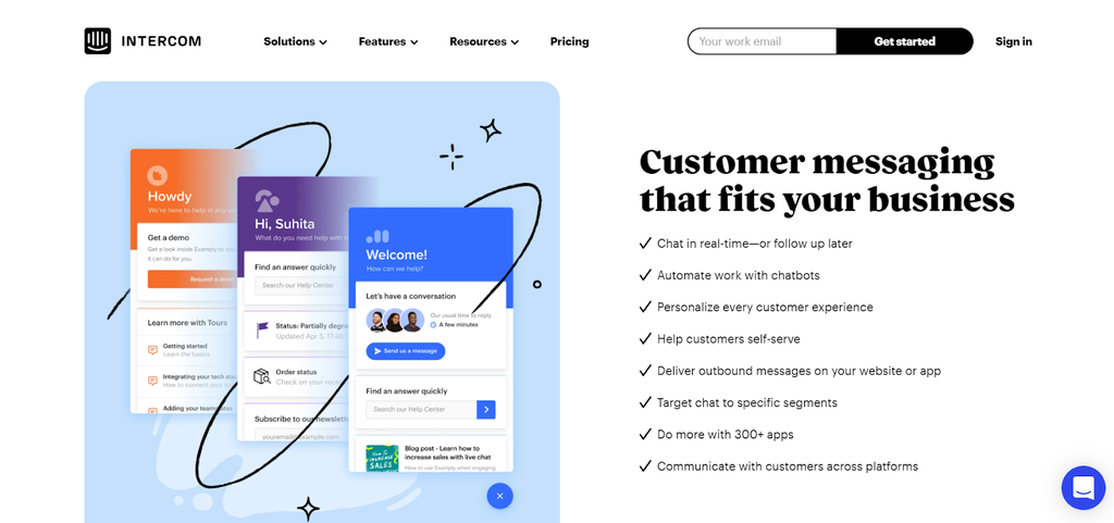 Trang chủ của Intercom
