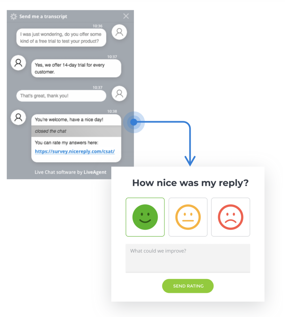 Survey in chat window