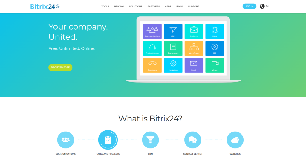 الصفحة الرئيسية لـ Bitrix24
