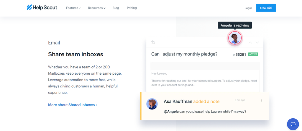 Help scout homepage
