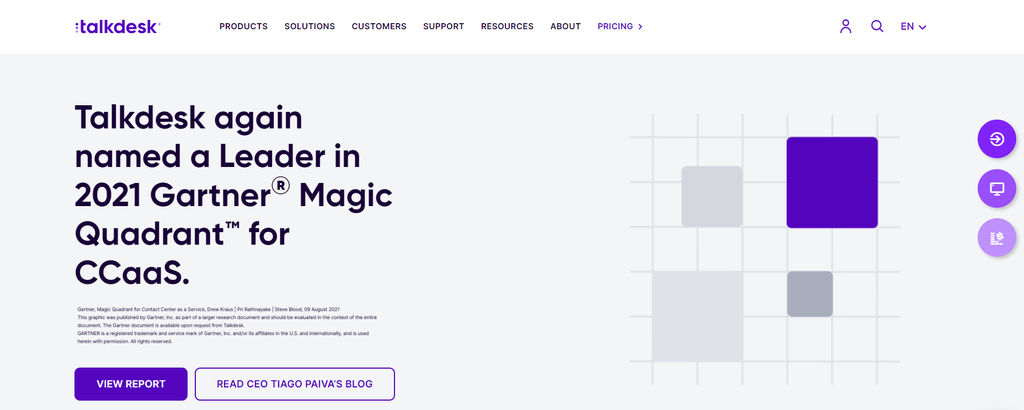 Talkdesk homepage
