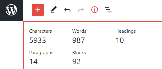 WP word count