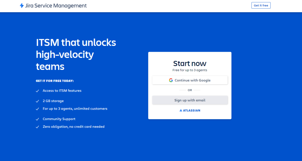 Αρχική σελίδα JIRA Service Management 