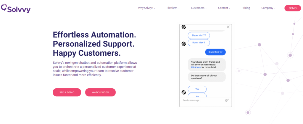 Solvvy homepage