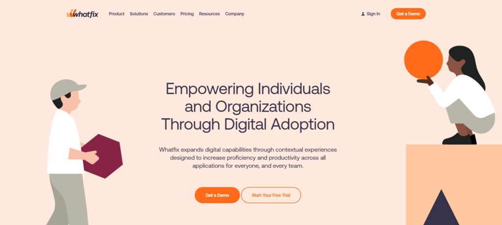 Whatfix homepage