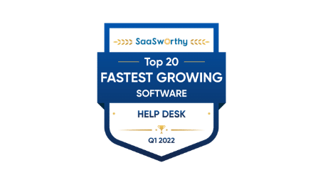 SaaSworthy Fastest Growing Helpdesk Software Q1 2022
