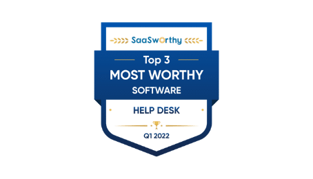 SaaSworthy Most Worthy Helpdesk Software Q1 2022