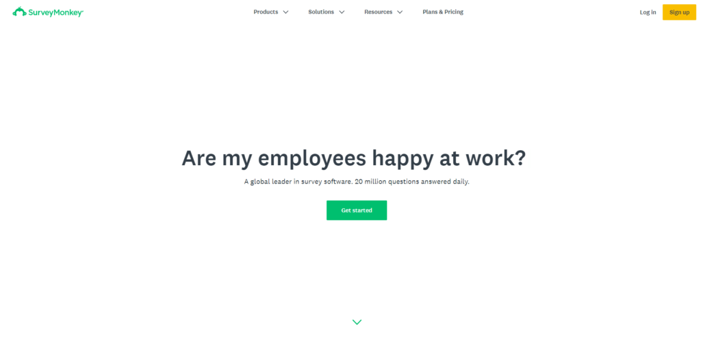 Trang chủ của Surveymonkey