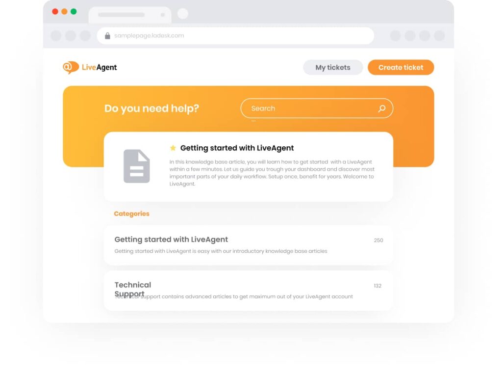 LiveAgent - knowledge base software