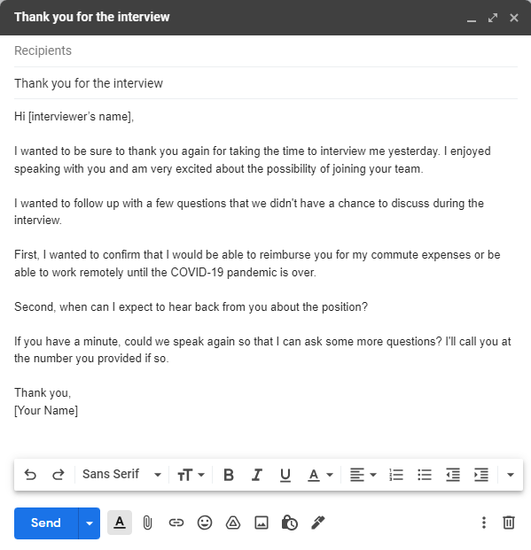 how to request a research interview via email sample