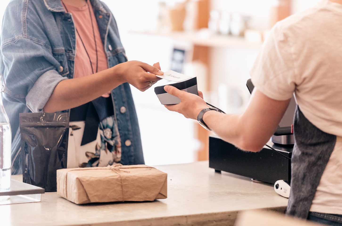 Customer paying for products